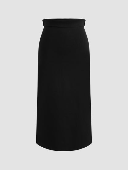 High Neck Cozy Sweater and Split Midi Dress 2 Pieces Set