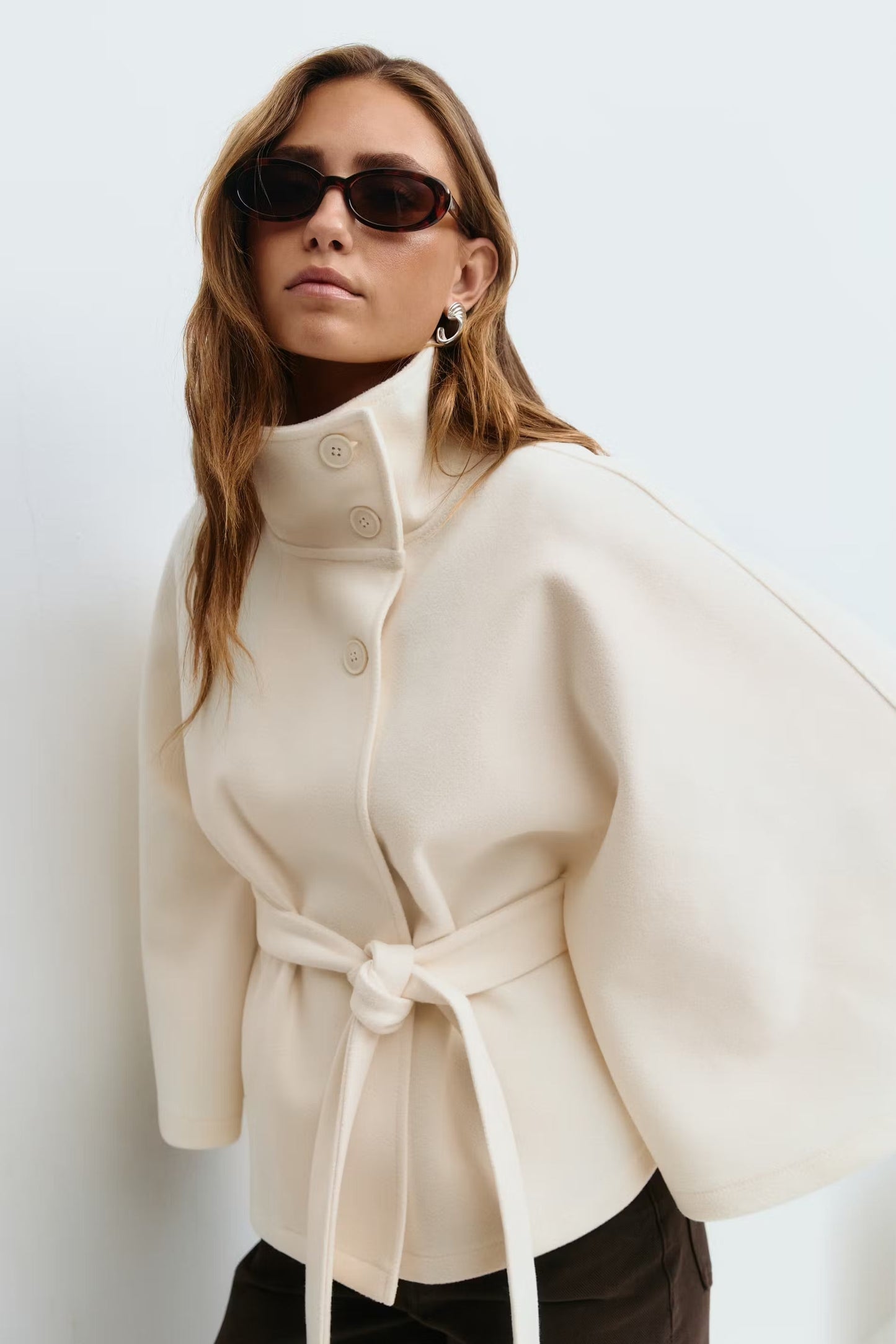 ALEXA BELTED CAPE COAT