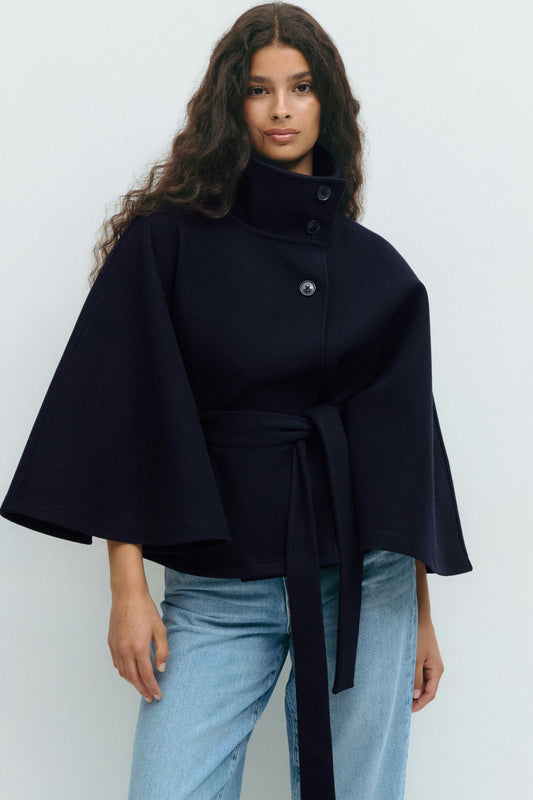 ALEXA BELTED CAPE COAT