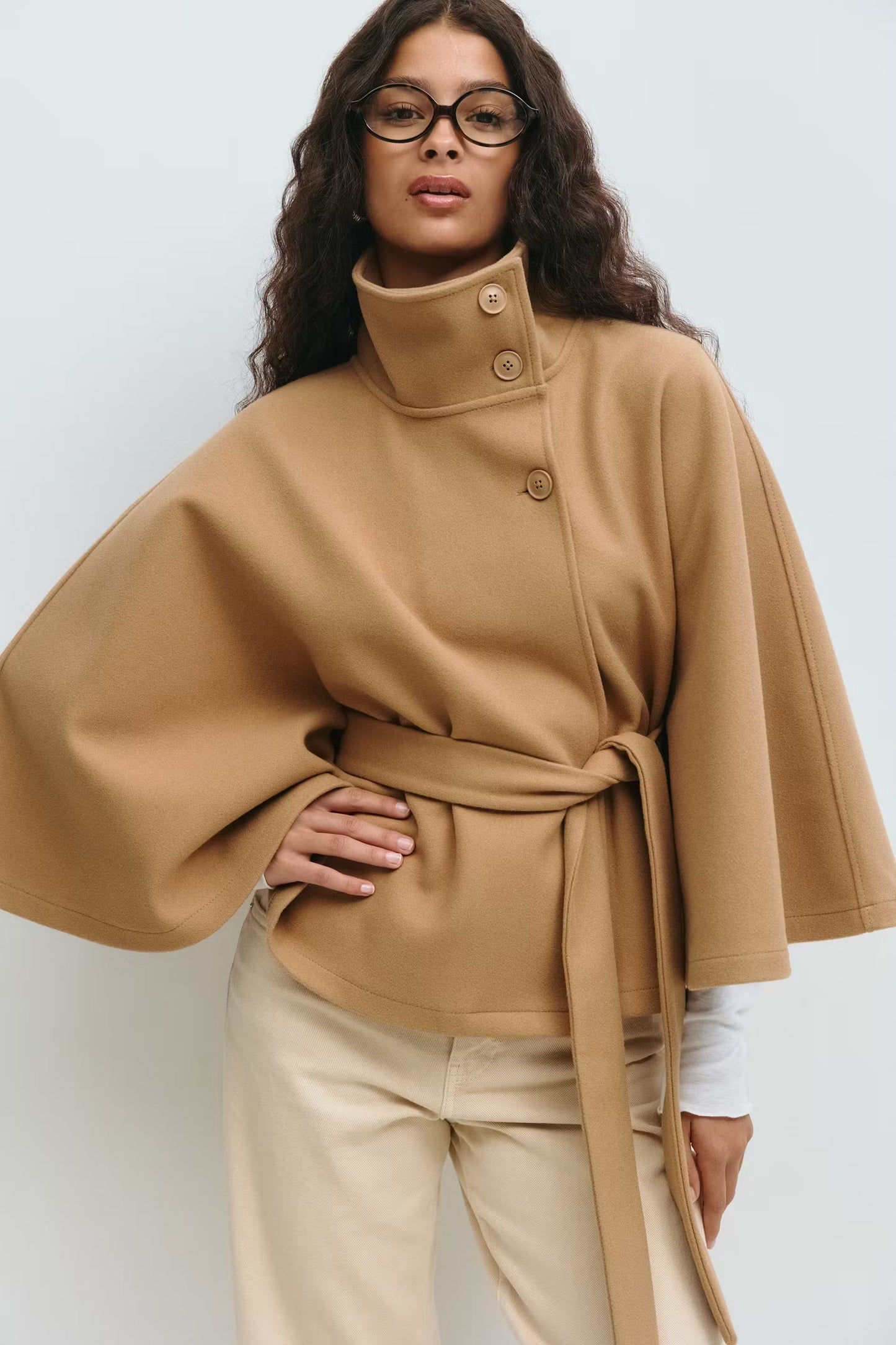 ALEXA BELTED CAPE COAT