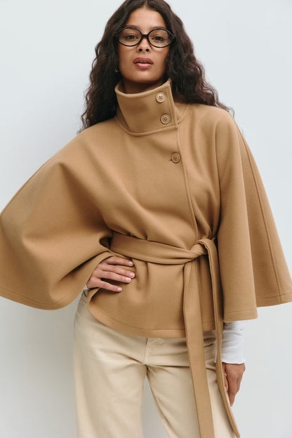 ALEXA BELTED CAPE COAT