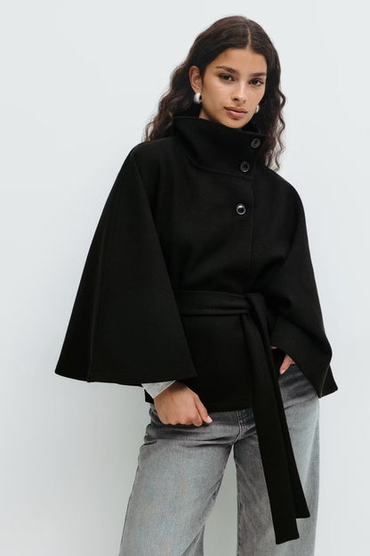 ALEXA BELTED CAPE COAT