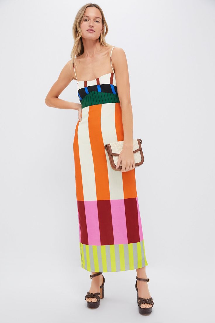 LILY COLOR-BLOCK MAXI DRESS