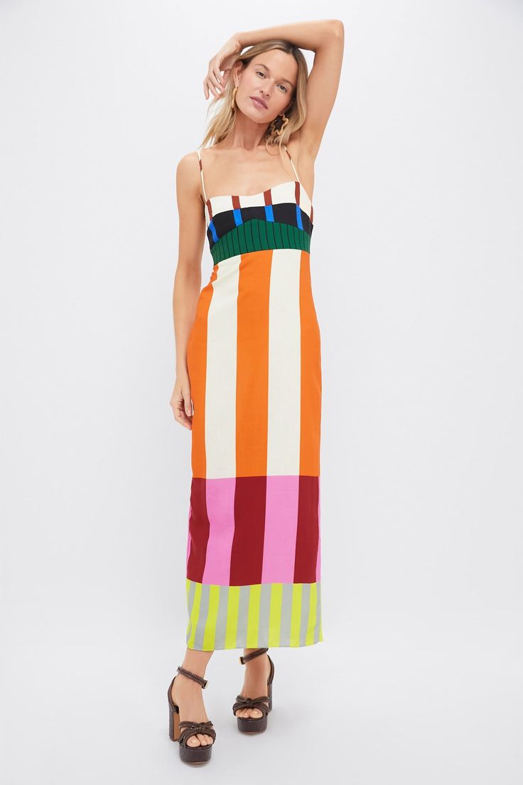 LILY COLOR-BLOCK MAXI DRESS