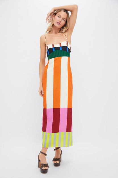 LILY COLOR-BLOCK MAXI DRESS