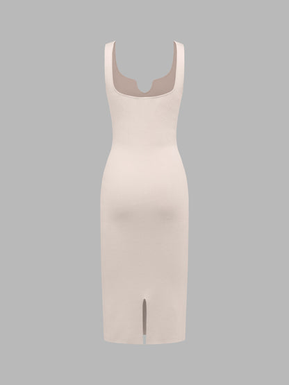 Suspender V Neck Dress