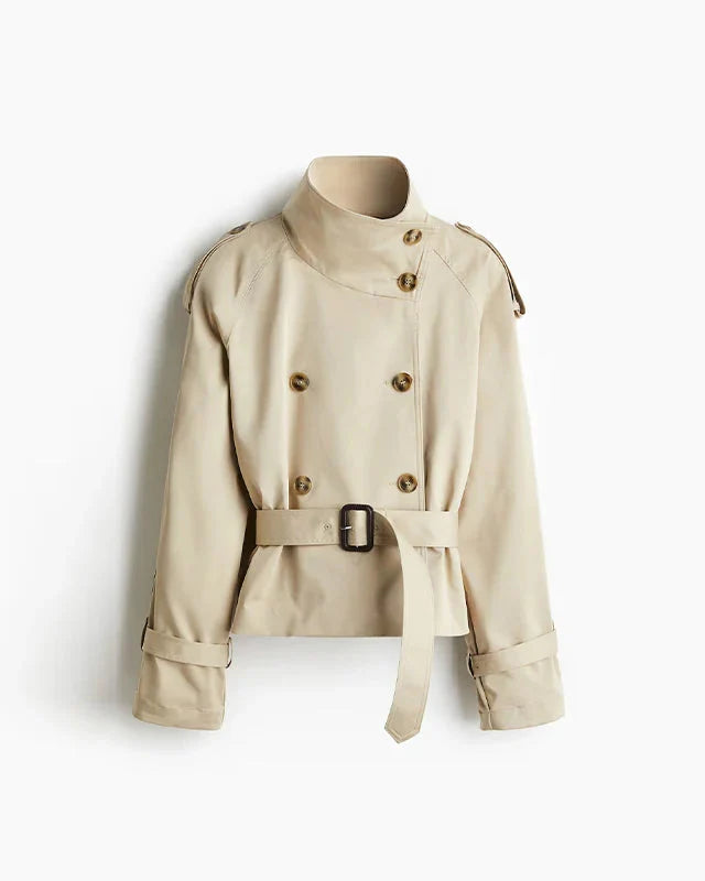 AURELIA DOUBLE-BREASTED SHORT TRENCH COAT