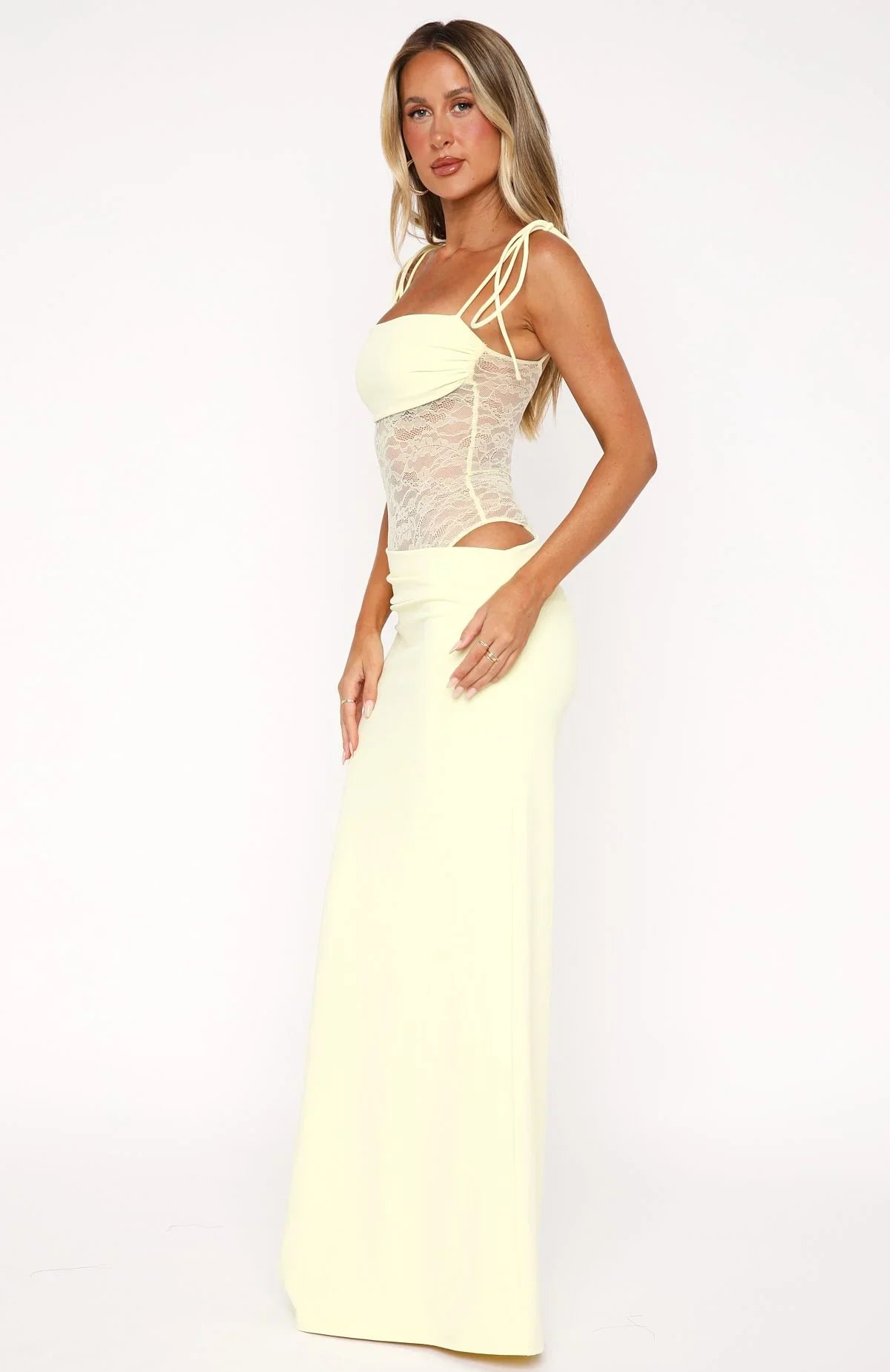 SERENADE LACE CUT-OUT MAXI DRESS